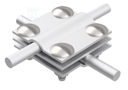 Złącze krzyżowe 4-otworowe, 3 płytkowe, B do 30mm /AL/