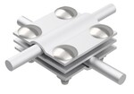 Złącze krzyżowe 4-otworowe, 2 płytkowe, B do 40mm /AL/