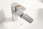 Bateria umywalkowa Grohe Eurosmart jednouchwytowa, rozmiar M, chrom, ogranicznik przepływu 5,7 l/min., głowica Ceramiczna 28 mm, korek push-open, wyciągana wylewka