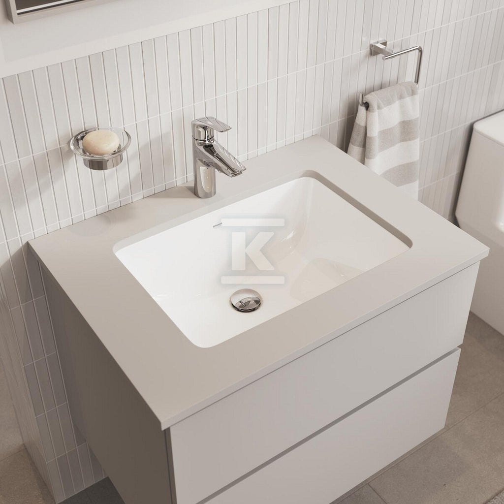 Bateria umywalkowa Grohe Eurosmart jednouchwytowa, rozmiar M, chrom, ogranicznik przepływu 5,7 l/min., głowica Ceramiczna 28 mm, korek push-open, wyciągana wylewka