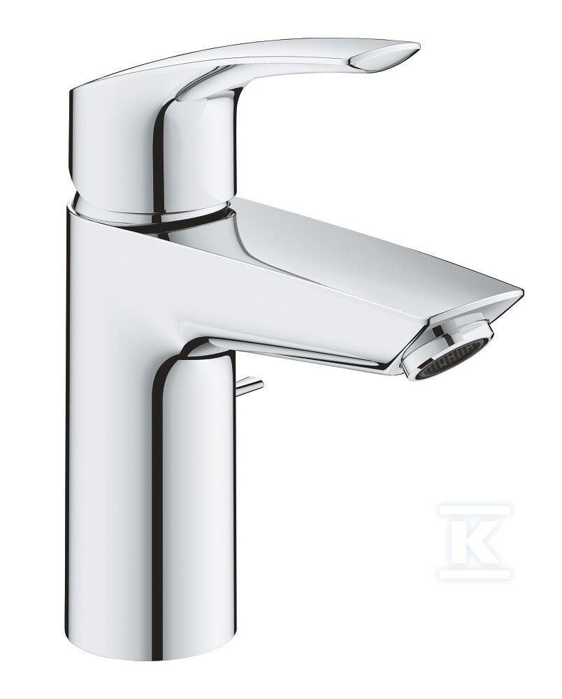 Bateria umywalkowa Grohe Eurosmart jednouchwytowa, rozmiar S, chrom, ogranicznik przepływu 5,7 l/min., głowica Ceramiczna oszczędnościowa 28 mm, zestaw odpływowy z drążkiem, osobne kanały wodne