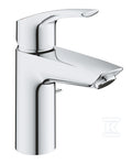 Bateria umywalkowa Grohe Eurosmart jednouchwytowa, rozmiar S, chrom, ogranicznik przepływu 5,7 l/min., głowica Ceramiczna oszczędnościowa 28 mm, zestaw odpływowy z drążkiem, osobne kanały wodne