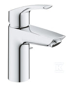 Bateria umywalkowa Grohe Eurosmart jednouchwytowa, rozmiar S, chrom, ogranicznik przepływu 5,7 l/min., głowica Ceramiczna oszczędnościowa 28 mm, zestaw odpływowy z drążkiem, osobne kanały wodne