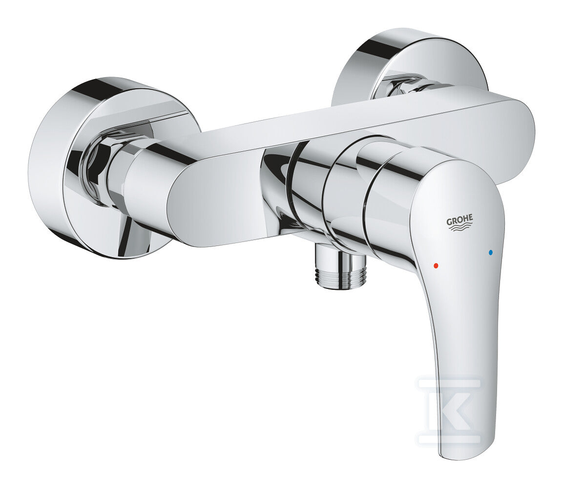 Bateria prysznicowa Grohe Eurosmart jednouchwytowa, chrom, montaż ścienny natynkowy, głowica Ceramiczna 35 mm, ogranicznik temperatury, regulowany ogranicznik przepływu