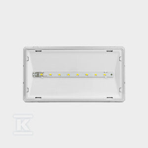 Oprawa awaryjna EXIT S ECO LED IP65 2W 1h jednozadaniowa AT biała + grzałka HTR-25