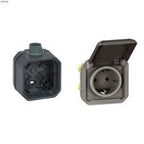 Gniazdo pojedyncze z uziemieniem Schuko 2P+Z, zaciski automatyczne, mechanizm 16 A-250V~ - antracyt, NOWE PLEXO 55