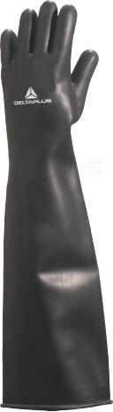 Rękawice z lateksu, chlorowane, dł. 60 cm, gr. 1,15 mm czarny 10/11
