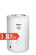 Wymiennik c.w.u. stojący z wężownicą spiralną 1m2 - króćce w górę SWK-120 Termo Top, biały