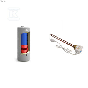 Zbiornik kombinowany akumulacji ciepła SG(K) KUMULO 380/120l z kompletem elektrycznym z grzałką 2kW - K6/4" z 1 wężownicą w zbiorniku zewnętrznym, twarda pianka poliuretanowa, skay