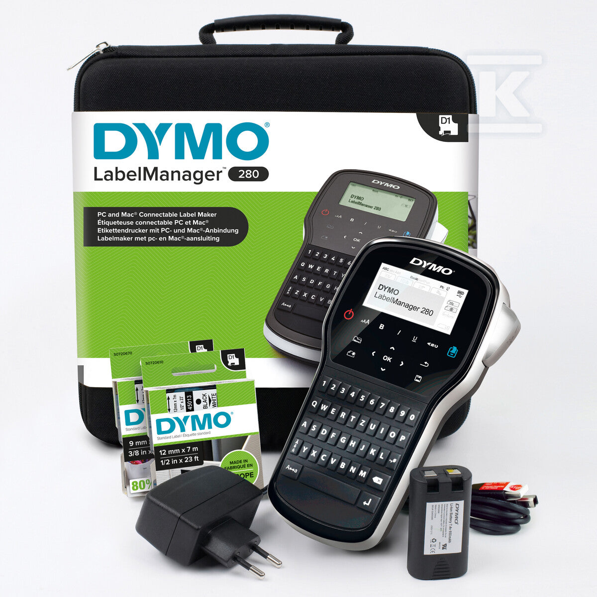 DYMO Drukarka etykiet 280 w zestawie walizkowym, klawiatura QWERTY