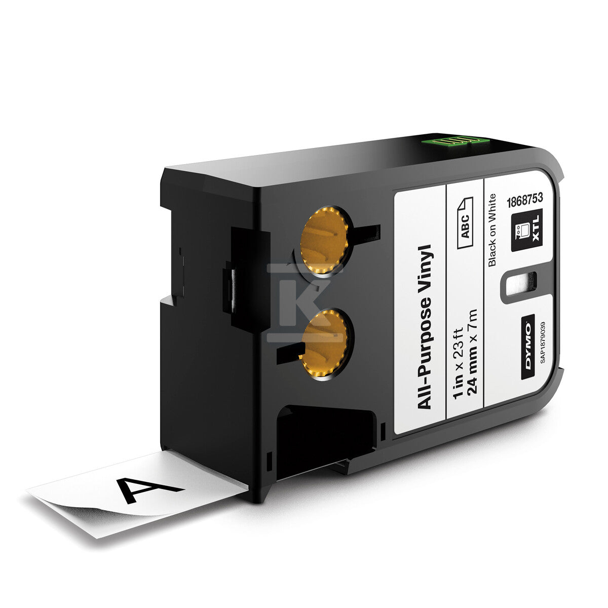 DYMO XTL taśma vinylowa trwała (24 mm), czarna na białym 7m długości