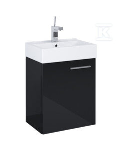 Zestaw szafka z umywalką TINY 45 1d black hg pdw (um. white)