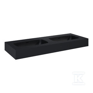 Umywalka DIMPLE 120 duo ścienna, marmur black matt