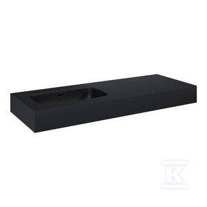 Umywalka DIMPLE 120 lewa (60+60) ścienna, blackt