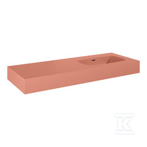 Umywalka DIMPLE 120 prawa (60+60) ścienna, terra pinkt