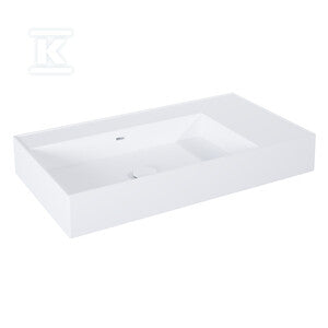 Umywalka LEVEL 80 lewa ścienna, solid-surface white matt