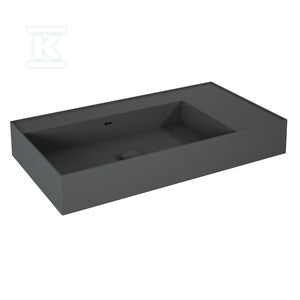 Umywalka LEVEL 80 lewa ścienna, solid-surface anthracitet