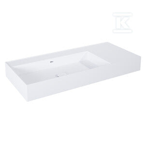 Umywalka LEVEL 100 lewa ścienna, solid-surface white matt