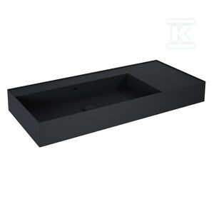 Umywalka LEVEL 100 lewa ścienna, solid-surface black matt