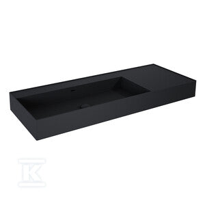 Umywalka LEVEL 120 lewa ścienna, solid-surface black matt