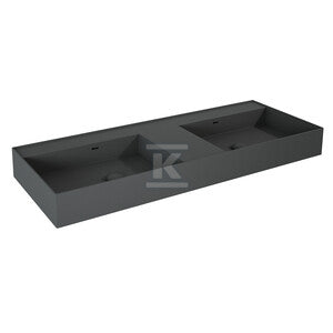 Umywalka LEVEL 120 duo ścienna, solid-surface anthracitet