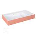 Umywalka LEVEL 80 lewa ścienna, solid-surface whitet/terra pinkt