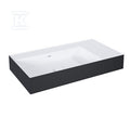 Umywalka LEVEL 80 lewa ścienna, solid-surface whitet/blackt