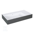 Umywalka LEVEL 80 lewa ścienna, solid-surface whitet/anthracitet