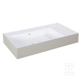 Umywalka LEVEL 80 lewa ścienna, solid-surface whitet/fumet