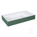 Umywalka LEVEL 80 lewa ścienna, solid-surface whitet/forest greent