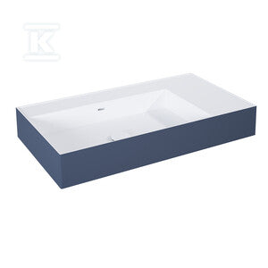 Umywalka LEVEL 80 lewa ścienna, solid-surface whitet/navy bluet