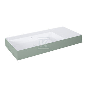 Umywalka LEVEL 100 lewa ścienna, solid-surface whitet/saget