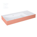 Umywalka LEVEL 100 lewa ścienna, solid-surface whitet/terra pinkt