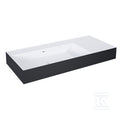 Umywalka LEVEL 100 lewa ścienna, solid-surface whitet/blackt