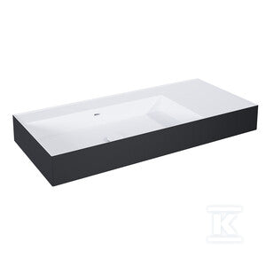 Umywalka LEVEL 100 lewa ścienna, solid-surface whitet/blackt
