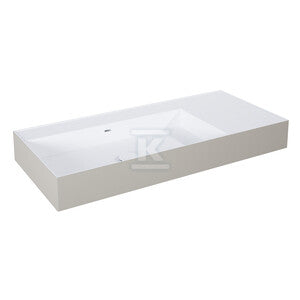 Umywalka LEVEL 100 lewa ścienna, solid-surface whitet/fumet