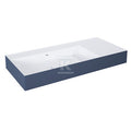 Umywalka LEVEL 100 lewa ścienna, solid-surface whitet/navy bluet