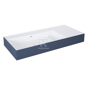 Umywalka LEVEL 100 lewa ścienna, solid-surface whitet/navy bluet