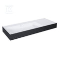 Umywalka LEVEL 120 lewa ścienna, solid-surface whitet/blackt