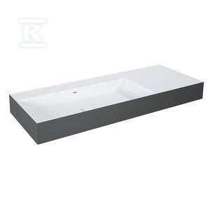 Umywalka LEVEL 120 lewa ścienna, solid-surface whitet/anthracitet