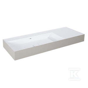 Umywalka LEVEL 120 lewa ścienna, solid-surface whitet/fumet