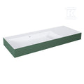 Umywalka LEVEL 120 lewa ścienna, solid-surface whitet/forest greent
