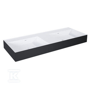 Umywalka LEVEL 120 duo ścienna, solid-surface whitet/blackt