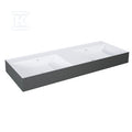 Umywalka LEVEL 120 duo ścienna, solid-surface whitet/anthracitet