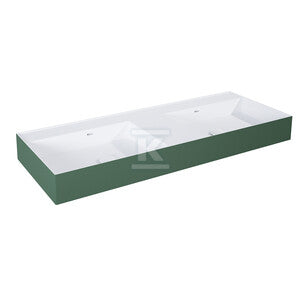Umywalka LEVEL 120 duo ścienna, solid-surface whitet/forest greent