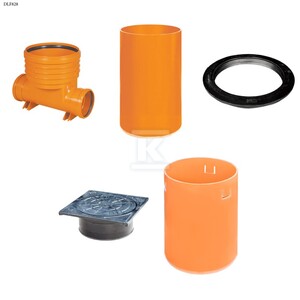 Studnia Diamir DN/OD 400 GŁADKA_ZESTAW: kineta przelotowa TYP1 400xKG160 + trzon H=6m + teleskop H=40cm + właz żeliwny 315 kl.A15