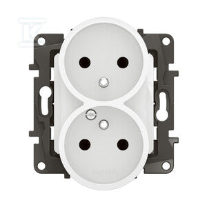 Gniazdo 2x2P+Z, zaciski śrubowe 16A-250 V~ białe, NOWE NILOE