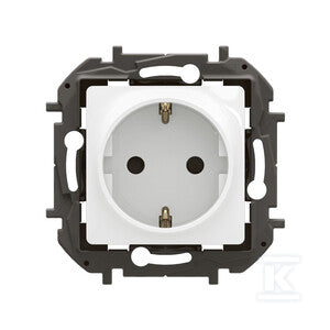 Gniazdo schuko 2P+Z z przesłoną zaciski śrubowe 16A-250V~ białe, NOWE NILOE