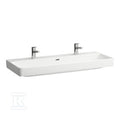 PRO S Umywalka ścienna jednokomorowa 1200 x 460 mm, powłoka LCC Activez 2 otworami na baterie, z otworem przelewowym