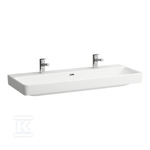 PRO S Umywalka ścienna jednokomorowa 1200 x 460 mm, powłoka LCC Activez 2 otworami na baterie, z otworem przelewowym